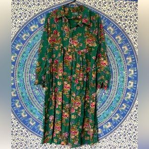 Cotton XL long sleeve floral print dress